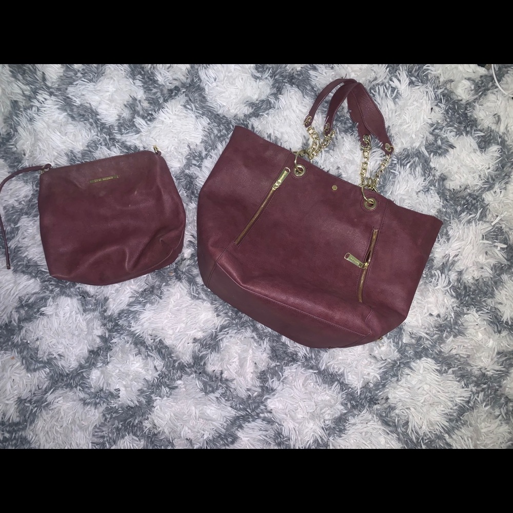 Steve Madden tote and makeup bag